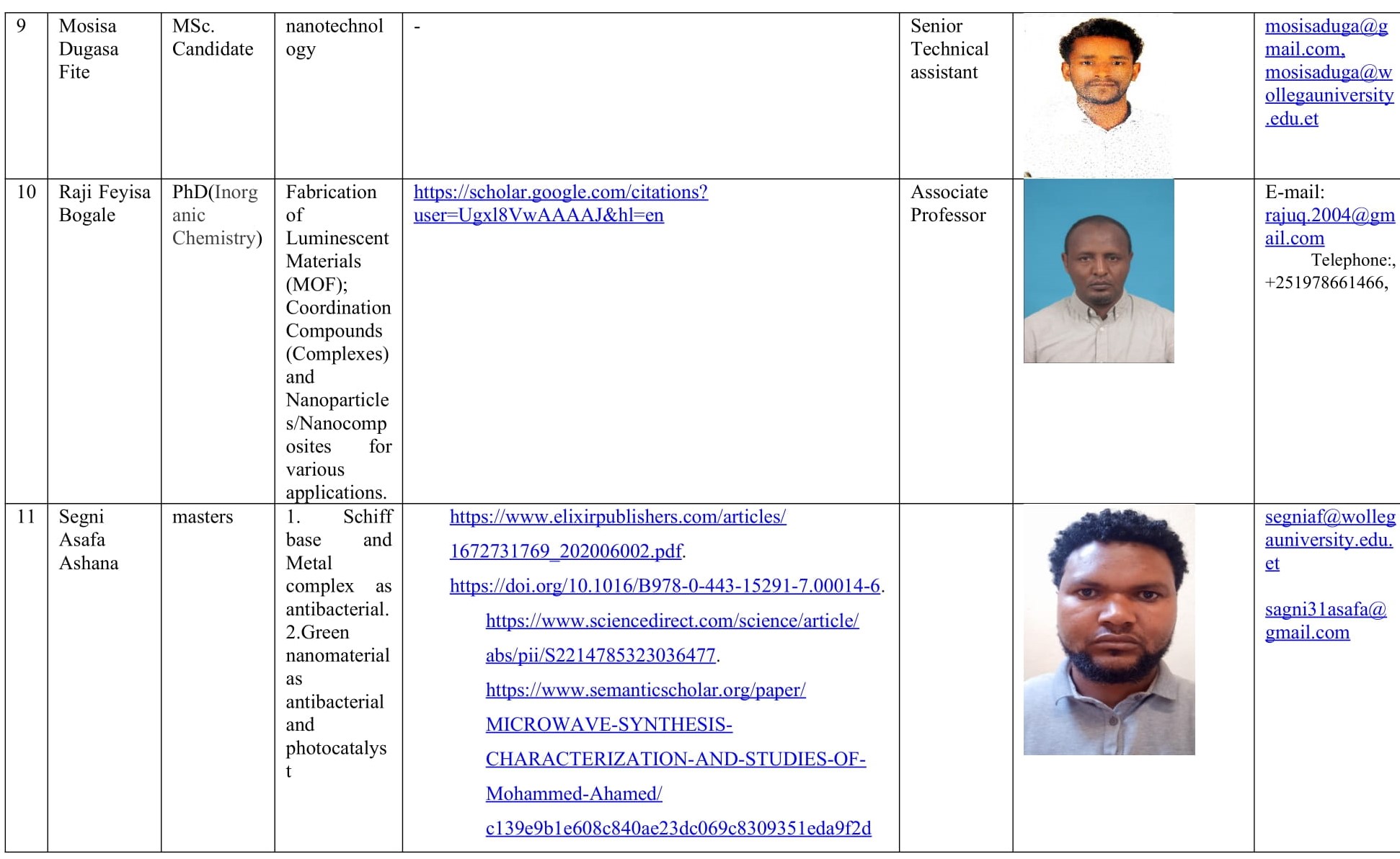 Deparment of Chemistry Profile 4